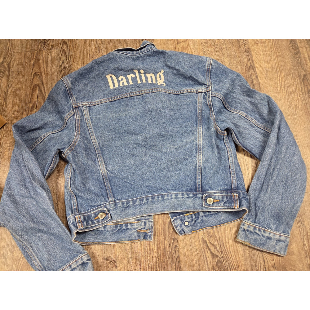 John Galt Denim Jean Jacket Embroidered DARLING Women's Size Small